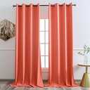 YGO Coral Room Darkening Blackout Curtains Solid Grommet Top Window Curtains for Living Room 52x95 Inch 1 Panels