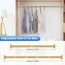 CorkLatta Gold Shower Curtain Rod 31 to 80 Inch,1 Inch Diameter Adjustable Spring Tension Stainless Steel Telescoping Rod,Easy Install,No Rust