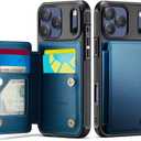 Vinich for iPhone 17 Pro Wallet Case with Card Holder, RFID Blocking Credit Slots Kickstand Shockproof Phone Cover Fit for iPhone 17 Pro 6.3" Blue