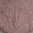 Moonsea Round Kids Play Mat Pink Star Nursery Rug for Baby Girl, Soft Crawling Non Slip Cushion Play Mat for Children Toddlers Bedroom and Princess Pop Up Play Tent, Diameter 40''