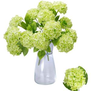 GREENTIME 13 Artificial Hydrangea Flowers Fake Hydrangea Bouquet with 7 Head 3.15 Tiny Hydrangea for Wedding Bouquet Party Home Decor DIY Baby Shower Centerpieces Tables Decoration(Green)