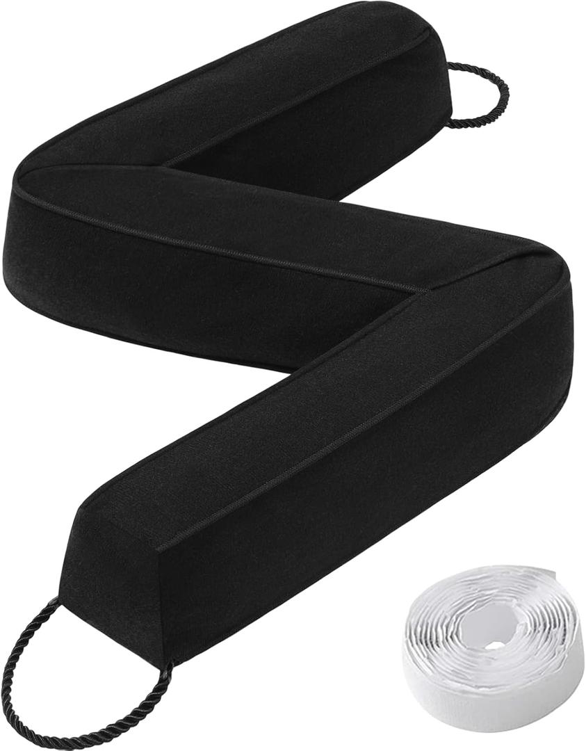 Weighted Door Draft Stopper for Front Door, Easy to Use Heavy 36 inch Door Bottom Winter Cold Air Draft Blocker, for Exterior, Apartment, Back Door, Fits Door Gap Up to 3, 2.2lb (Black)