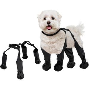 Waterproof Dog Boots, Dogs Paw Protector for Small Medium Dogs, Adjustable Dog Boots Pet Shoes for Outdoor Walking Soft Dog- Shoes Pets Paws Protector,Black (Medium)