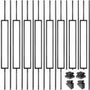 16 Pack Wrought Iron Balusters, 44" Balusters for Staircase Interior, Hollow Deck Railing Indoor Stair Spindles, Matte Black Staircase Baluster W/ 32 Pack Iron Baluster Shoes
