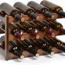 Wine Rack, 12 Bottles 3-Tier Free Standing Wine Racks, Wine Rack Countertop Holder Storage Shelf for Kitchen Cabinet Dining Room Bar (Brown)