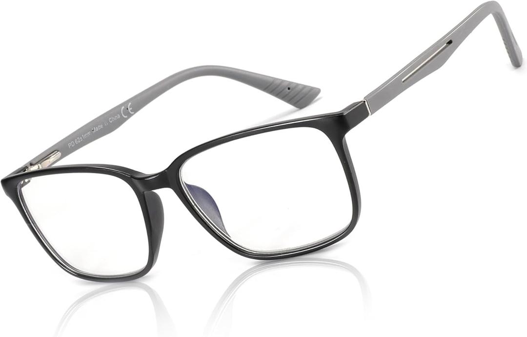 BLUEMOKY Blue Light Reading Glasses for MenSport Square Frame Readers, Anti Glare Computer Glasses, Magnification Strength: 2.75 x