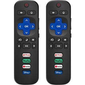 (2 Pack) Replacement Remote Control for Roku TV, for TCL Roku/Onn Roku TVs