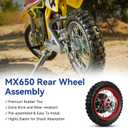 MX650 Rear Wheel Assembly Replacement for Razor MX500 MX650 SX500 McGrath Dirt Rocket Bike, 2.50-10 Dirt Bike Tire with 2.50x10 Inner Tube Brake Rotor 25H Chain Sprocket Parts with Red Rim