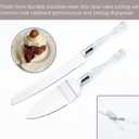 Silver Crystal Cake Cutting Set for Wedding, 2-Piece Stainless Steel Cake Cutter Set, Clear Wedding Cake Knife Set, Cake Knife and Server Set, Cake Cutting Utensils with Faux Crystal Handle