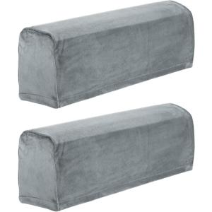 uxcell 2 Pcs Sofa Armrest Covers Stretch Couch Armrest Cover for Chairs Sofas Couch Arm, Scratch-Resistant Sofa Arm Cover, Dark Gray