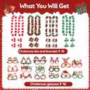 2 x Atonofun 64 PCS Leis for Christmas Party Decorations- Leis Bulk, Red and Green Flower Lei for Adults Birthday Christmas Party Favors Supplies