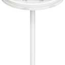 Shinoske Drink Table,Small Round Side Table with White Marble Base,Modern Martini Pedestal Side Table for Small Spaces,Living Room,Bedroom,Balcony (White-1 Pack)