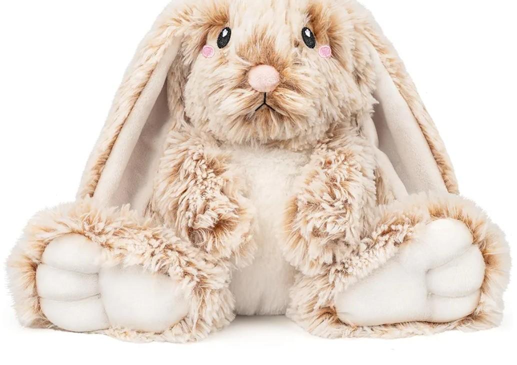 Bunny Microwavable & Weighted Stuffed Animals - 1.5 Lbs Unscented Heating Pad for Period Cramps Pain Relief and Anxiety, Cute Bunny Plush Toys Gifts for Women Girls Adults and Kids by Happy Fuel