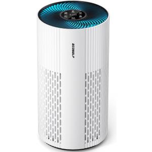 Air Purifiers for Home Large Room, with 20dB Sleep Mode, 360 Air Intake & Outlet, HEPA Air Purifier for Bedroom Pets Cover Up to 1076 Ft, Air Cleaner with 7 Color Light, HAP604, Bright White