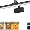 Picture Light,Picture Lights for Wall Cordless,16" Picture Lights with Timer and Dimmable,Battery Wall Lights for Display Gallery Painting Art Frame Portrait-L Black