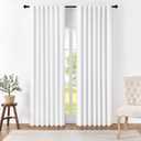 Joydeco 90 Inch 60% Blackout White Curtains 2 Panels, Elegant Semi Sheer Curtains for Bedroom, Thermal Insulated Black Out Drapes for Living Room, Rod Pocket Back Tab Drapes(W52 x L90 Inch,Pure White) (52"W x 90"L (Pack of 2))