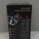 Tire Inflator Portable Air Compressor, 150 PSI Cordless Air Pump, Dual Power 6000mAh, 12V DC Car Plug, Fast Inflation 24L/Min, Auto Shut-Off, LED Light, 4 Preset Modes for Car, Bike, Motorcycle, Balls (Black)