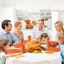 Orange Plastic Dishes Set for 8 includes Dinner Plates,Pasta Bowls,Soup Bowls and Drinking Cups,Unbreakable Orange Plastic Plates Set Microwave Dishwasher Safe For Thanksgiving Dinnerware Sets,32PCS