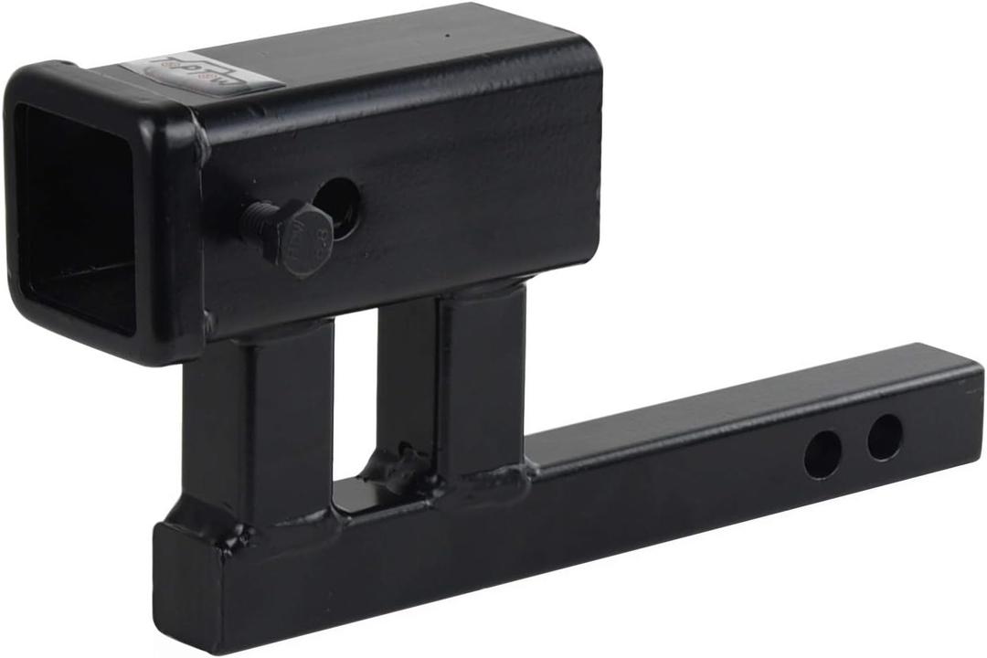 TOPTOW Trailer Hitch Extender Adapter, 2" Receiver, 4-1/4 inch Rise/Drop, 1-1/4 inch Solid Shank, 8-5/8" Extension