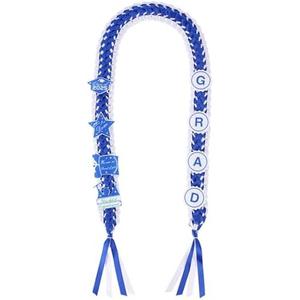 Graduation Ribbon Leis 2025 Class of 2025 Graduation Decor Gift Graduates Senior for Him Her Congrats Grad (Blue & white)