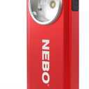 NEBO Slim Pocket Flashlight | 500 Lumens, Rechargeable Mini EDC Work Light, Magnetic Base & Dimmable Brightness, Durable & Water Resistant, Includes Charging Cable  Red