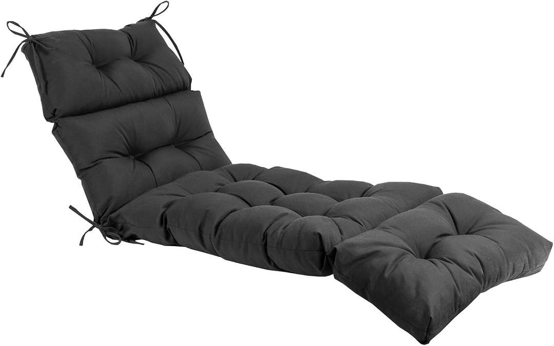 Indoor/Outdoor Chaise Lounge Cushion,Spring/Summer Seasonal Replacement Cushions. (Dark Grey)