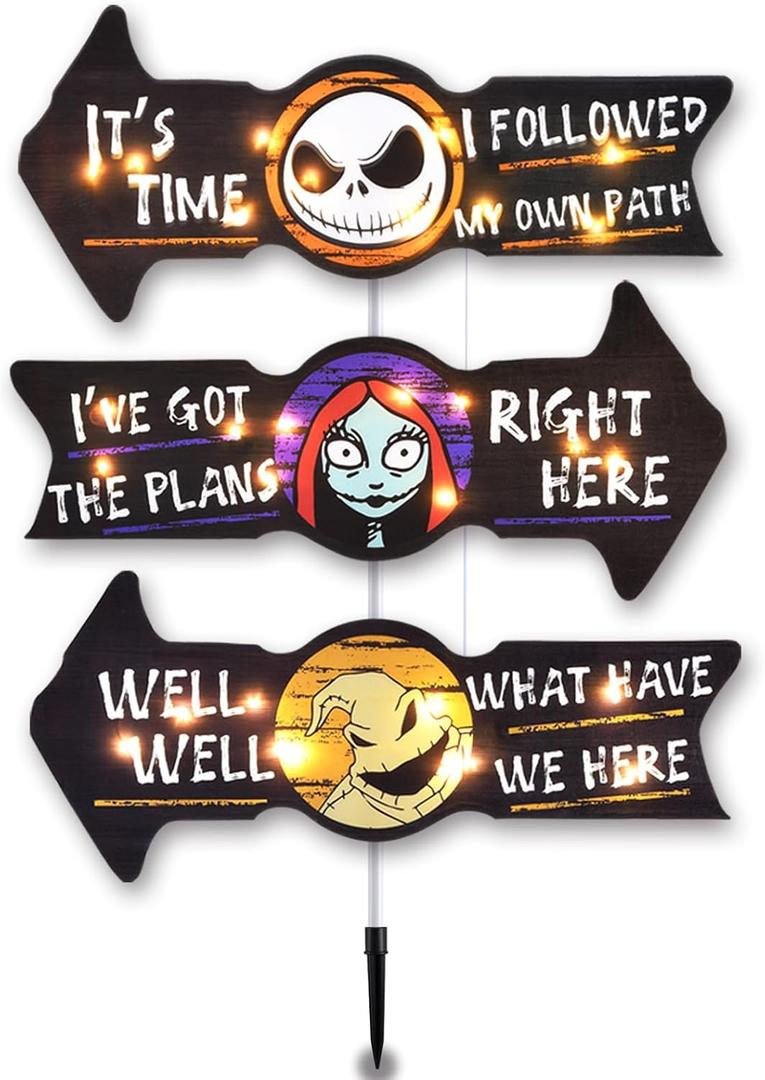 Lighted Jack Sally Yard Signs, Scary Halloween Decor Christmas Nightmare Halloween Decorations Outdoor Before Party Lawn Cute Garden Yard Stakes Outside Arrow Decorations Clearance Lighted Jack Sally Yard Signs, Scary Halloween Decor Christmas Nightmare Halloween Decorations Outdoor Before Party Lawn Cute Garden Yard Stakes Outside Arrow Decorations Clearance