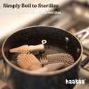 Haakaa Silicone Cleaning Brush Kit  Household Cleaning Brushes for Bottles and Crevices  Food-Grade Silicone: Dishwasher Safe (Brush-Grey)