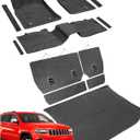 Car Floor Mats for Jeep Grand Cherokee: All Weather Rubber Custom Fit Accessories for 2011-2021 Model (Not for L) Full Coverage Floor Mats Cargo Liner with Backrest Protectors & Door Sill Guards