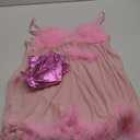 CosplayDiy Women's Cosplay Pink Fembot Costume Dress Women's Sexy Robot Costume Feather Lingerie Set Adult