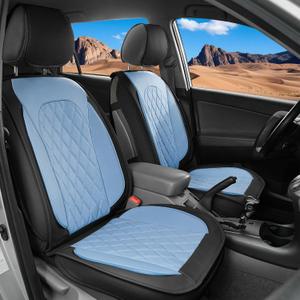 LINGVIDO Car Seat Covers Full Set (5 Seats) - Premium Perforated Nappa Leather, Waterproof Shield, Omni-Adapt Fit SUVs Sedans, Ultimate Family & Pet Protection