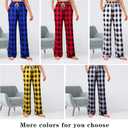 Womens Pajama Pants Comfy Plaid Lounge Pants Casual Stretch Sleepwear Bottoms with Pockets (Black)