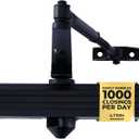 LYNN HARDWARE Medium/Heavy Duty Automatic Door Closer (Matte Black) - Commercial Grade, Contractors Choice, Adjustable Speed & Force, 3 Mounting Options, 3 Hour Fire Rated (DC7016 Model)