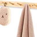Beech Wood Coat Rack Wall Mount, Long Coat Hook Hanger Wooden Wall Coat Rack with 6 Hooks for Purse Clothes Towels Hats in Entryway Bedroom Bathroom