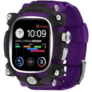 Watch Case for Apple Watch Ultra 1/2 49mm, Cool Men Sport Bands Rugged Case Silicon Strap for Watch Full Protective Cover, Novelty Designed for Apple Watch Case with Band Case Gifts for Men