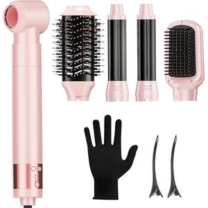 5 in 1Blow Dryer Brush Hair Dryer Brush Air Curler Air Curling Wrap Styler, Hot Air Brush Negative Ion Curling Brush Iron, Hair Styling Tools for Drying Curling Straightening