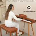 UISCOM Digital Piano Keyboard 88 Key Semi-Weighted for Beginners,Full Size Electric Piano with Stand,Triple Pedal,Adapter,Sheet Music Stand,Headphone,USB-MIDI Compatible,Wood Brown, URS25 with Stand
