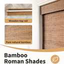 Cordless Bamboo Roman Shades 25x64in, Light Filtering Bamboo Blinds for Indoor Windows, Office, Bathroom and Living Room, Privacy Teak.