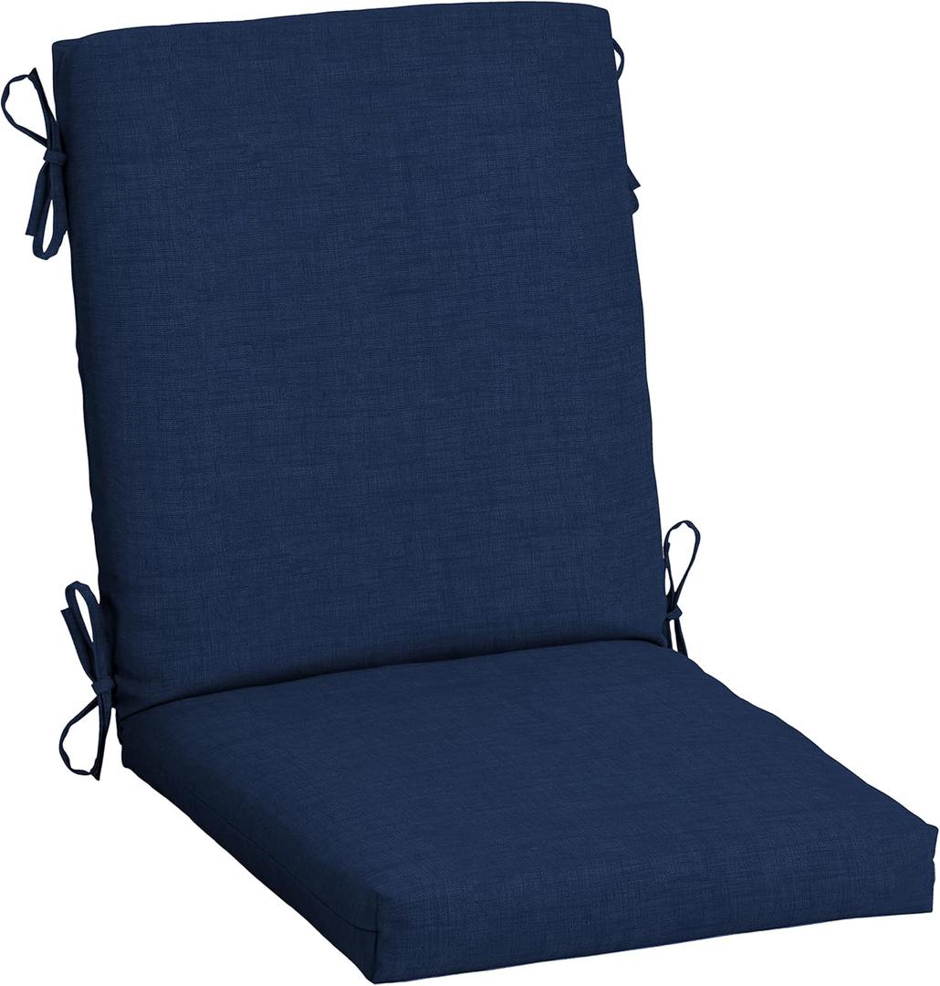 Arden Outdoor Patio Dining Chair Cushion, 20x44, Rain-Proof Seat Pad, Fade-Resistant Outdoor Cushion Sapphire Blue Leala (1 Pack)