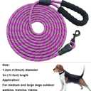 MayPaw Heavy Duty Rope Dog Leash, Long Dog Leash Nylon Pet Lead, Soft Padded Handle Thick Lead Leashes for Large Medium Dogs Training (15ft * 1/2", Purple)