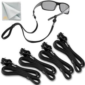 SIGONNA Eye Glasses String Holder Strap - Eyeglass Straps Cords for Men Women - Eyeglass Holders Around Neck - Sunglasses String Chain Lanyard Retainer (Black, Pack of 3)