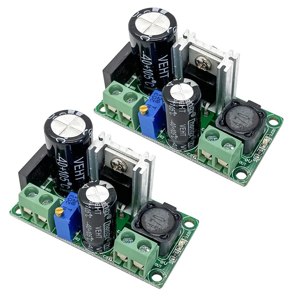 2Pcs Mini AC/DC to DC Buck Step Down Converter AC 5-30V/DC5V-48V 36V 24V to DC 3.3V-33V 12V Adjustable Voltage Regulator Power Supply Board 2A Volt Converter Module