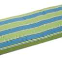 Blazing Needles Outdoor Spun Poly 19-Inch by 60-Inch by 3-1/2-Inch 3-Seater Bench Cushion, Haliwell Caribbean (Blue/Green Stripe)