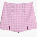 Women Plaid Two-Piece Set Vintage Office V Neck Short Blazer Elegant Mini Skirts Suits, Size -XXL