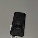 DEERLAMN Case for iPhone 16 Plus with Slide Camera Cover+Screen Protector (1 Pack), Rotated Ring Kickstand Military Grade Shockproof Protective Cover-Navy Blue