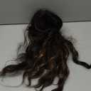 NAYOO Brown Wigs with Bangs for Women Long Curly Wavy Hair Wigs Heat Resistant Synthetic Fiber Wigs for Daily Party Use 24 Inches (Dark Brown Mixed Chestnut)