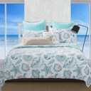 Greenland Home Fashions Ultra-Soft, Reversible, Brushed Microfiber Quilt Set, 3-Piece Full/Queen, Cruz Coastal