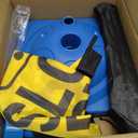 Teardrop Banner Flag Safety Sign with Fiberglass Poles and Weighted Base for Yards and Driveways -"Slow Down Kids at Play", Yellow