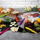 Kuhn Rikon Colori+ Non-Stick Straight Paring Knife with Safety Sheath, 4 inch/10.16 cm Blade, Yellow