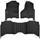 AutoBull Floor Mats Compatible with 2013-2018 Ram 1500 (19-24 Classic Body only) Crew Cab; 2010-2018 Ram 2500/3500 Crew Cab, All Weather TPE Floor Liners, Custom Fit Car mats, 1st & 2nd Row, Black